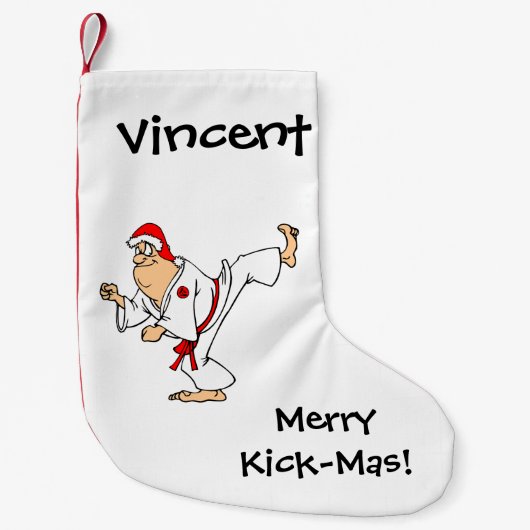 Petite Chaussette De Noël Arts martiaux Merry Kick Mas (Devant)