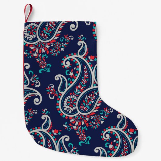 Petite Chaussette De Noël Asian Paisley : Conception Traditionnelle Sans Cou (Devant)