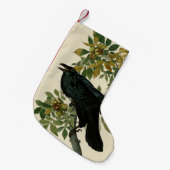 Petite Chaussette De Noël Audubon Raven Oiseau classique (Devant (Accrochage))
