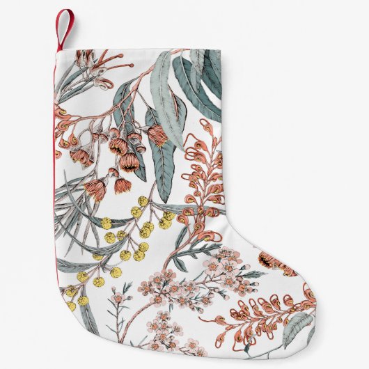 Petite Chaussette De Noël Australian native flowers. Seamless pattern black  (Devant)