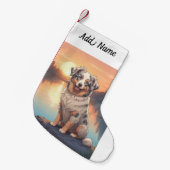 Petite Chaussette De Noël Australian Shepherd Dog (Devant (Accrochage))