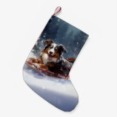Petite Chaussette De Noël Australian Shepherd hiver neige de Noël (Devant (Accrochage))