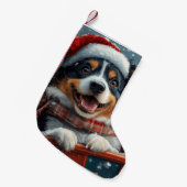 Petite Chaussette De Noël Australie Berger Dog Roller Dessous de verre Noël (Devant (Accrochage))