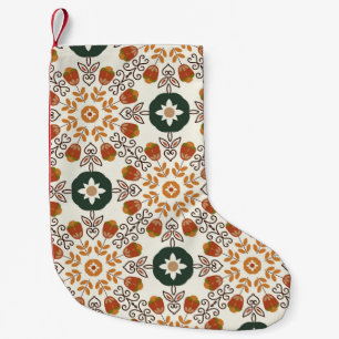 Petite Chaussette De Noël Automne Floral Géométrique, Vintage sans fil.