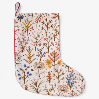 Petite Chaussette De Noël Automne Floral Motif sans couture. Doodle Plante,