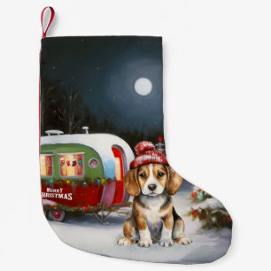 Petite Chaussette De Noël Aventure de Noël de la caravane Beagle d'hiver