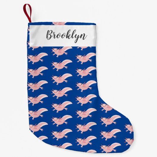 Petite Chaussette De Noël axolotl rose pâle (Devant)