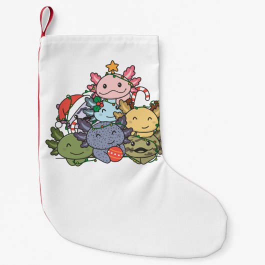 Petite Chaussette De Noël Axolotl sapin de Noël drôle animal Noël (Devant)