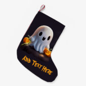 Petite Chaussette De Noël Baby Ghost Déplaisant mignon caractère Halloween (Devant (Accrochage))