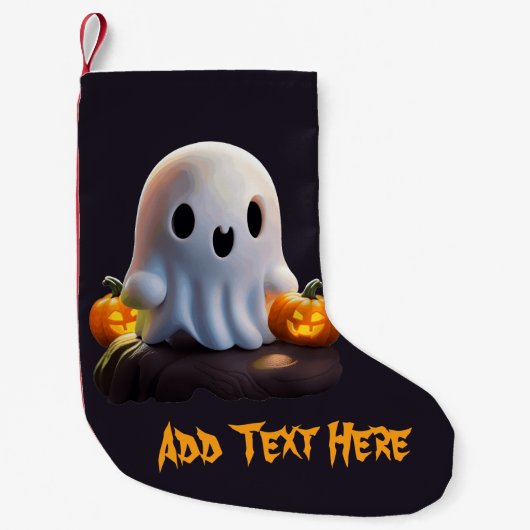 Petite Chaussette De Noël Baby Ghost Déplaisant mignon caractère Halloween (Devant)
