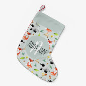 Petite Chaussette De Noël Baby mignonne Forêt Boisée Animaux Motifs Enfants (Devant (Accrochage))
