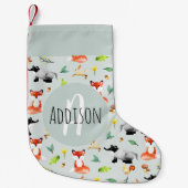 Petite Chaussette De Noël Baby mignonne Forêt Boisée Animaux Motifs Enfants (Devant)