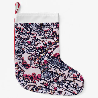 Petite Chaussette De Noël baies rouges et neige Noël Stocking