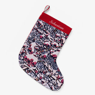 Petite Chaussette De Noël Baies rouges et neige Stocking de Noël