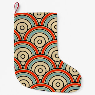 Petite Chaussette De Noël Balances asiatiques Vagues Motif ivoire