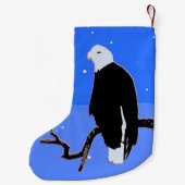 Petite Chaussette De Noël Bald Eagle en hiver - Art original de la faune (Dos)
