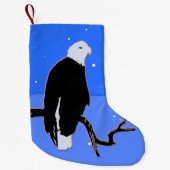 Petite Chaussette De Noël Bald Eagle en hiver - Art original de la faune (Devant)