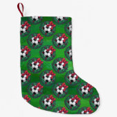Petite Chaussette De Noël Balle de soccer couronne de Noël (Devant)