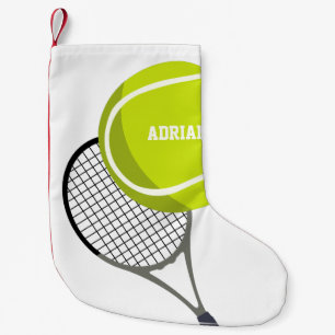 Petite Chaussette De Noël Balle de Tennis & Raquette Racquet Personnalisé