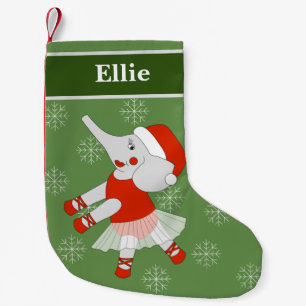 Petite Chaussette De Noël Ballerine éléphant Noël Flocons de neige
