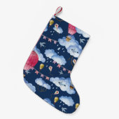 Petite Chaussette De Noël Ballons Whimsical : Motif de nuage d'aquarelle (Devant (Accrochage))