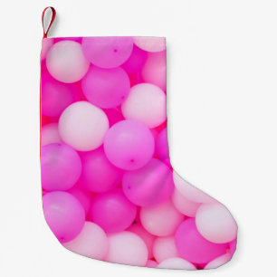 Petite Chaussette De Noël Balloons Roses Festive Design Arrière - plan.