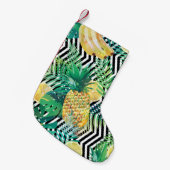 Petite Chaussette De Noël Bananes exotiques citrons Tropical sans joint (Devant (Accrochage))