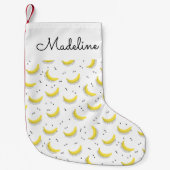 Petite Chaussette De Noël Bananes géométriques| Ajouter votre nom (Devant)