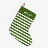 Petite Chaussette De Noël Bande classique verte et blanche (Devant (Accrochage))
