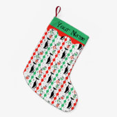 Petite Chaussette De Noël Bande de chat Xmas Rétro Multi Nom 2 côtés (Devant (Accrochage))