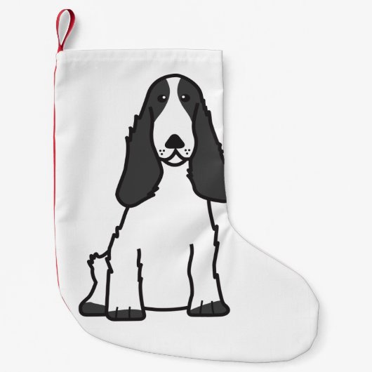 Petite Chaussette De Noël Bande dessinée anglaise de chien de cocker (Devant)