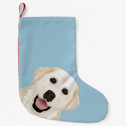 Petite Chaussette De Noël bande dessinée jaune de labrador retriever (Devant)