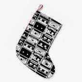 Petite Chaussette De Noël Bandes audio rétro, motif à l'ancienne. (Devant (Accrochage))