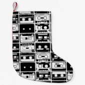 Petite Chaussette De Noël Bandes audio rétro, motif à l'ancienne. (Devant)
