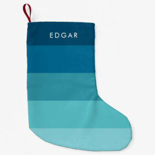 Petite Chaussette De Noël Bandes bleues modernes