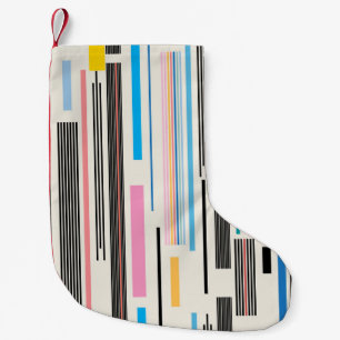 Petite Chaussette De Noël Bandes colorées : Mélange Motif graphique