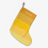 Petite Chaussette De Noël Bandes jaunes modernes (Devant (Accrochage))