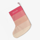 Petite Chaussette De Noël Bandes pastel rose moderne (Dos (Accrochage))