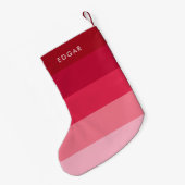 Petite Chaussette De Noël Bandes roses modernes (Dos (Accrochage))