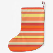 Petite Chaussette De Noël Bandes rouges mignonnes orange (Dos)