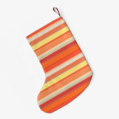 Petite Chaussette De Noël Bandes rouges mignonnes orange (Dos (Accrochage))