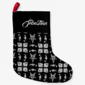 Petite Chaussette De Noël Baphomet Stars Gothique Noël Stocker (Devant)