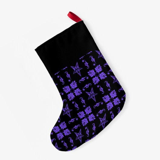 Petite Chaussette De Noël Baphomet violet Étoiles Gothique Noël Stocker (Dos (Accrochage))