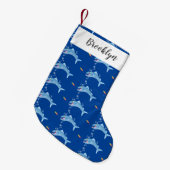 Petite Chaussette De Noël Barracuda poisson affamé de la pêche dessin animé (Devant (Accrochage))