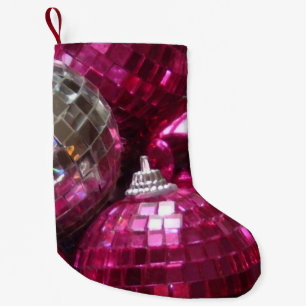 Petite Chaussette De Noël Bas à baubelles roses