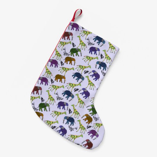 Petite Chaussette De Noël Bas africain de Noël de jungle (Devant (Accrochage))
