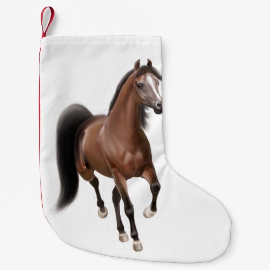 Petite Chaussette De Noël Bas Arabe Brown de Noël de cheval de baie (Devant)