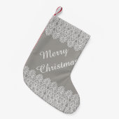 Petite Chaussette De Noël Bas blanc de Noël de dentelle (Devant (Accrochage))