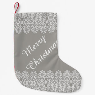 Petite Chaussette De Noël Bas blanc de Noël de dentelle
