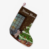 Petite Chaussette De Noël Bas d'arbre de Chistmas de chat (Devant (Accrochage))